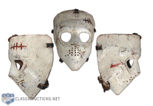 Vintage Pro Style Fibreglass Goalie Mask with Straps