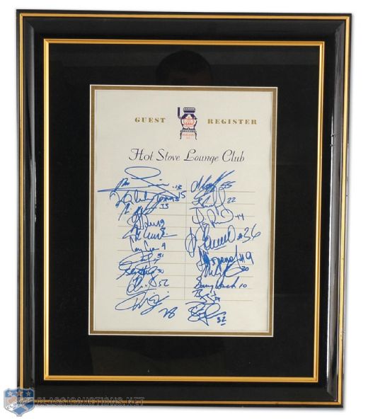 1999-2000 Toronto Maple Leafs Autographed Guest Register from the Hot Stove Lounge