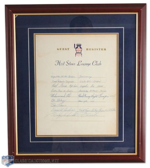 Hot Stove Lounge Signed Guest Registers with Muhammad Ali, Chuvalo & Others