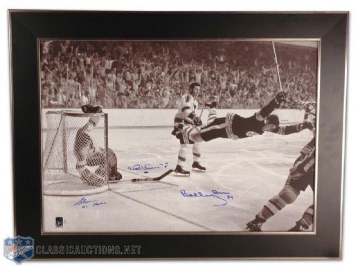 Bobby Orr “Flying Goal” Autographed & Framed Canvas