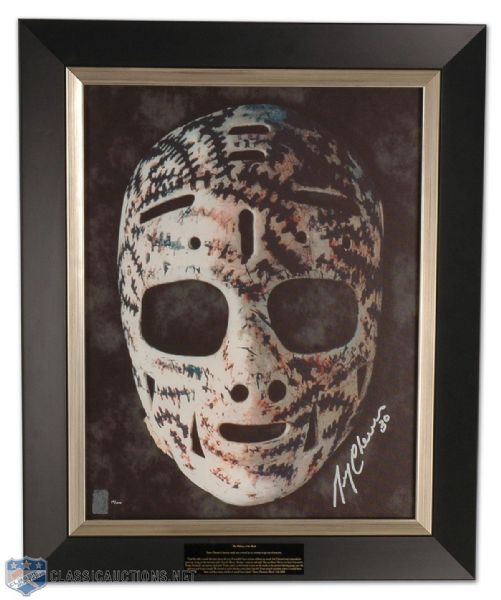 Gerry Cheevers “The Mask” Autographed & Framed Canvas