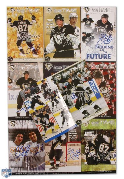 Sidney Crosby Autographed Original Pittsburgh Penguins Game Program Collection of 10