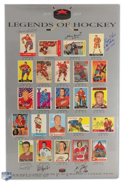 Legends of Hockey Poster Signed by 18 Hall-of-Famers