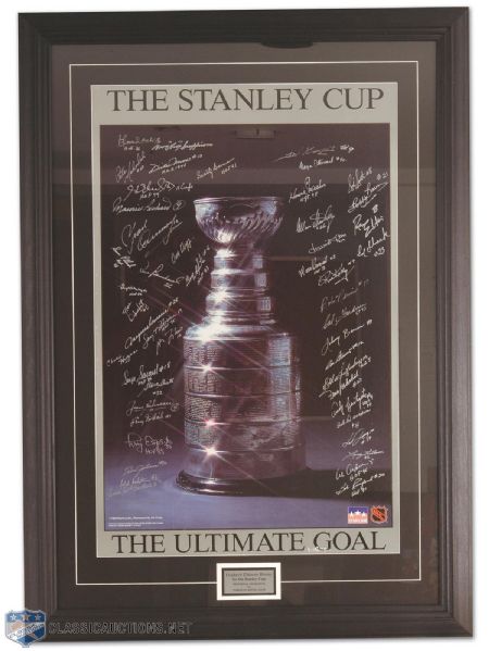 Stanley Cup Display Autographed by 49 ! (32" X 45")