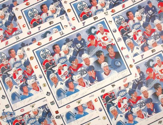 Autographed 1994 NHL Canadian Greats Lithograph Collection of 11