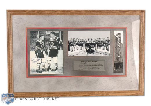 Framed 1933-34 Stanley Cup Champion Chicago Blackhawks Photo Tribute With Art Coulter Autograph