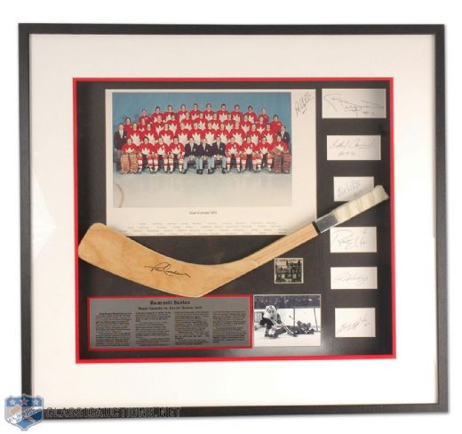 Framed Team Canada 1972 Photo and Autograph Display