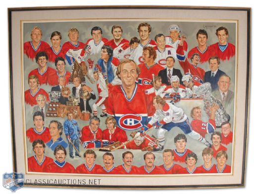 1985 Montreal Canadiens Collage Oil Painting (47" x 62")