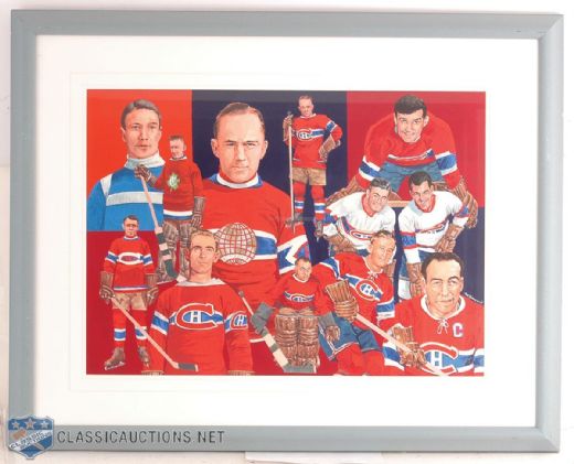 Montreal Canadiens Legends Original Carleton “Mac” McDiarmid Painting Collection of 3 