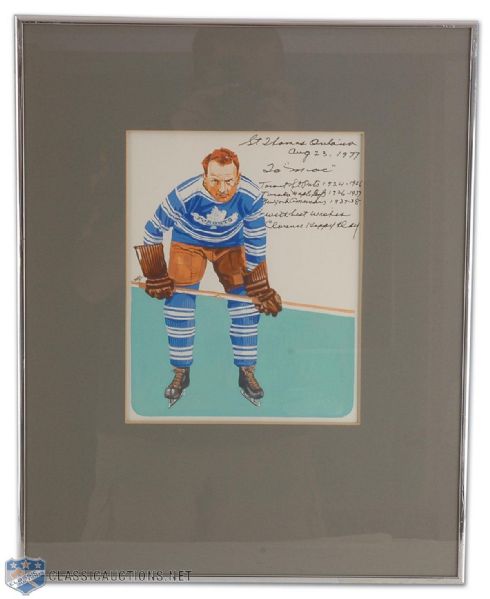 Framed and Autographed Clarence "Happy" Day Original Painting by Carleton "Mac" McDiarmid