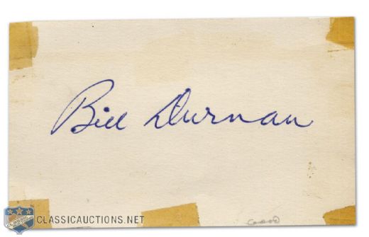 Original Bill Durnan Autograph Card