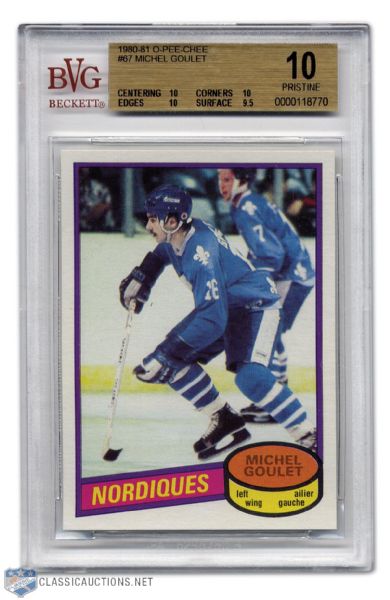 Michel Goulet 1980-81 O-Pee-Chee Rookie Card Graded BVG 10