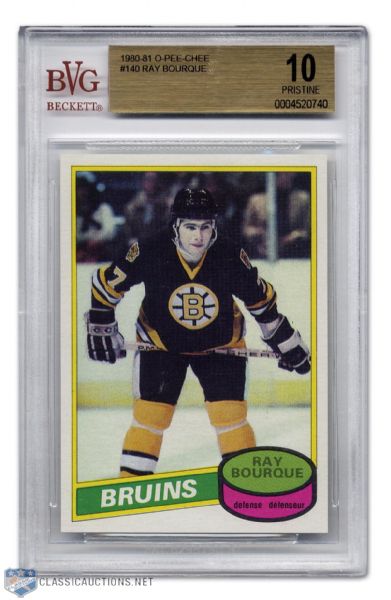 Ray Bourque 1980-81 O-Pee-Chee Rookie Card Graded BVG 10