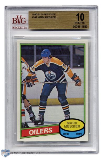 Mark Messier 1980-81 O-Pee-Chee Rookie Card Graded BVG 10