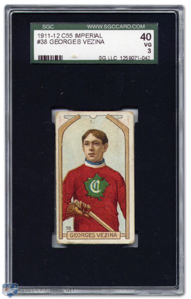 Georges Vezina 1911-12 Imperial Tobacco C55 Rookie Card