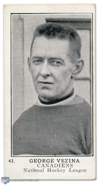 Georges Vezina 1924-25 William Paterson Hockey Card
