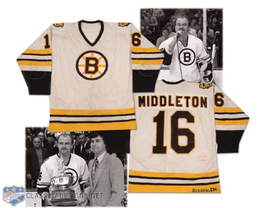 Early-1980s Rick Middleton Boston Bruins Game Worn Jersey - Photo Matched!