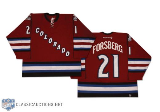 2003-04 Peter Forsberg Colorado Avalanche Game Worn Jersey