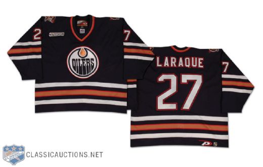 1999-2000 Georges Laraque Edmonton Oilers Game Worn Jersey