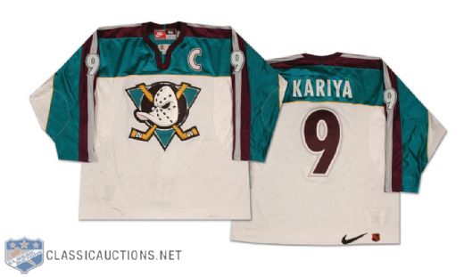 1998-99 Paul Kariya Anaheim Mighty Ducks Game Worn Jersey