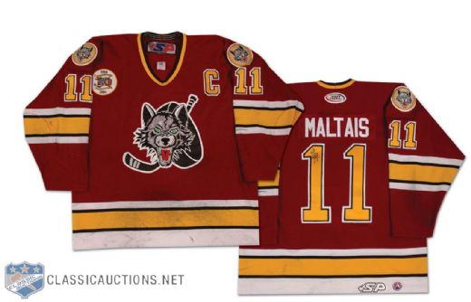 2004-05 Steve Maltais AHL Chicago Wolves Autographed Game Worn Jersey
