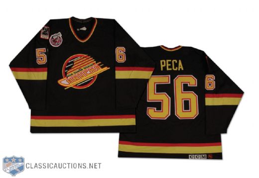 1992-93 Mike Peca Vancouver Canucks Game Worn Rookie Jersey