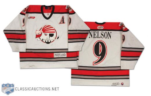 Jeff Nelson Game Used AHL Portland Pirates Jersey
