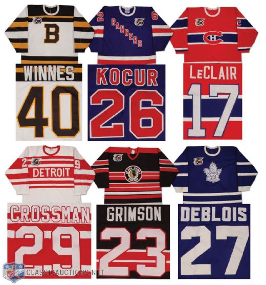 1991-92 “Turn Back The Clock” Game Used NHL 75th Anniversary Jersey Collection of 6