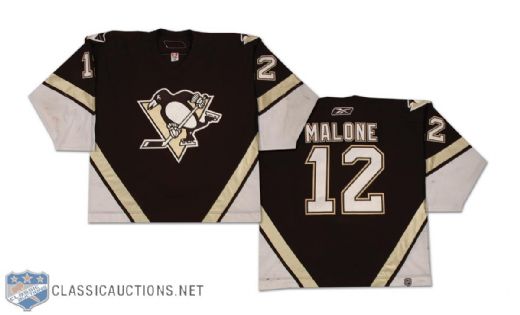 Ryan Malone Game Used 2006-07 Pittsburgh Penguins Jersey