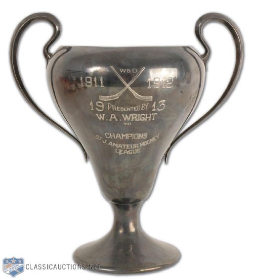 Vintage 1913 St. J. Amateur Hockey Trophy