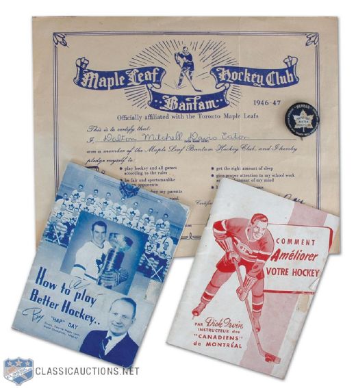 Original Quaker Oats Maple Leaf Bantam Hockey Club and Canadiens Collection of 4 