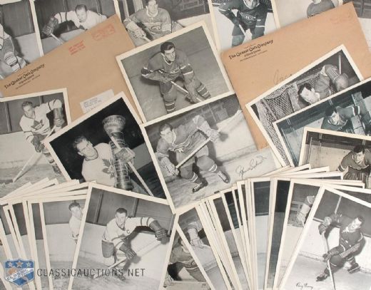 Original 1945-54 Quaker Oats NHL Player Photo Collection of 54
