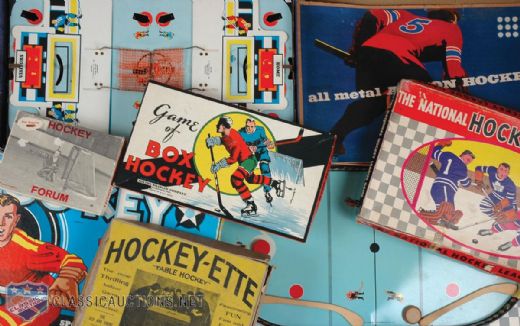 Vintage Hockey Themed Board Game Collection of 6