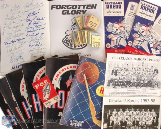 1940-50s AHL Cleveland Barons & Johnny Bower Collection