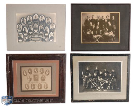 Early Hockey Team Photograph Collection of 4