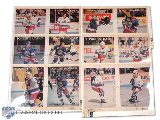 1992-93 Winnipeg Jets Color Game Program Photo Layouts (12)