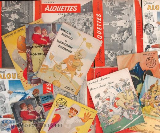 Original 1940s and 1950s Montreal Alouettes and Grey Cup Program Collection of 16 
