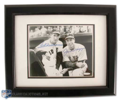 Ted Williams and Joe DiMaggio Autographed Photo Display