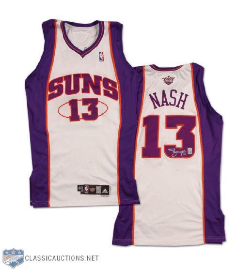 Steve Nash’s 2007-08 Game Used Phoenix Suns Home Jersey