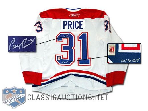 CAREY PRICE AUTOGRAPHED MONTREAL CANADIENS 1ST GAME LTD JERSEY