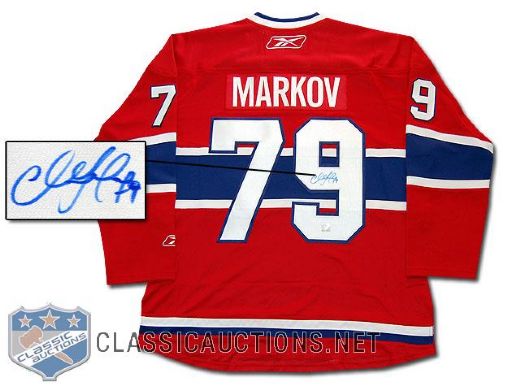 ANDREI MARKOV AUTOGRAPHED MONTREAL CANADIENS HOME REEBOK PREMIER JERSEY