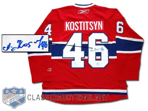 ANDREI KOSTITSYN AUTOGRAPHED MONTREAL CANADIENS HOME REEBOK PREMIER JERSEY