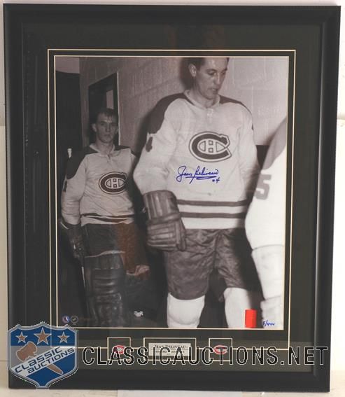 JEAN BELIVEAU AUTOGRAPHED WALKING IN THE HALL CUSTOM FRAMED 16X20 LIMITED EDITION #5/444 PHOTOGRAPH