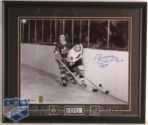 BOBBY HULL AUTOGRAPHED CHICAGO "1957" LIMITED EDITION CUSTOM FRAMED 16X20 PHOTOGRAPH