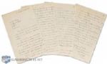 1949 NHL Montreal Canadiens Jacques Plante Manuscript Letter