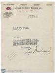 1929 Leo Dandurand Montreal Canadiens Autographed Letter