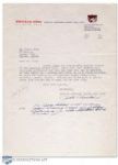1945 MLB Chicago Cubs Jack Sheeham Signed Letter/ Maurice Richard