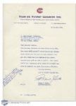 1960 Montreal Canadiens Signed Letter By Frank Selke