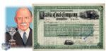 1900 Stock Certificate Signed by Deceased HOFer Sir Montagu Allan