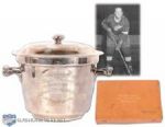 Albert Langlois 1964-65 Detroit Red Wings NHL Champions Silver Ice Bucket and Personalized 1958 All-Star Game Jewellery Box